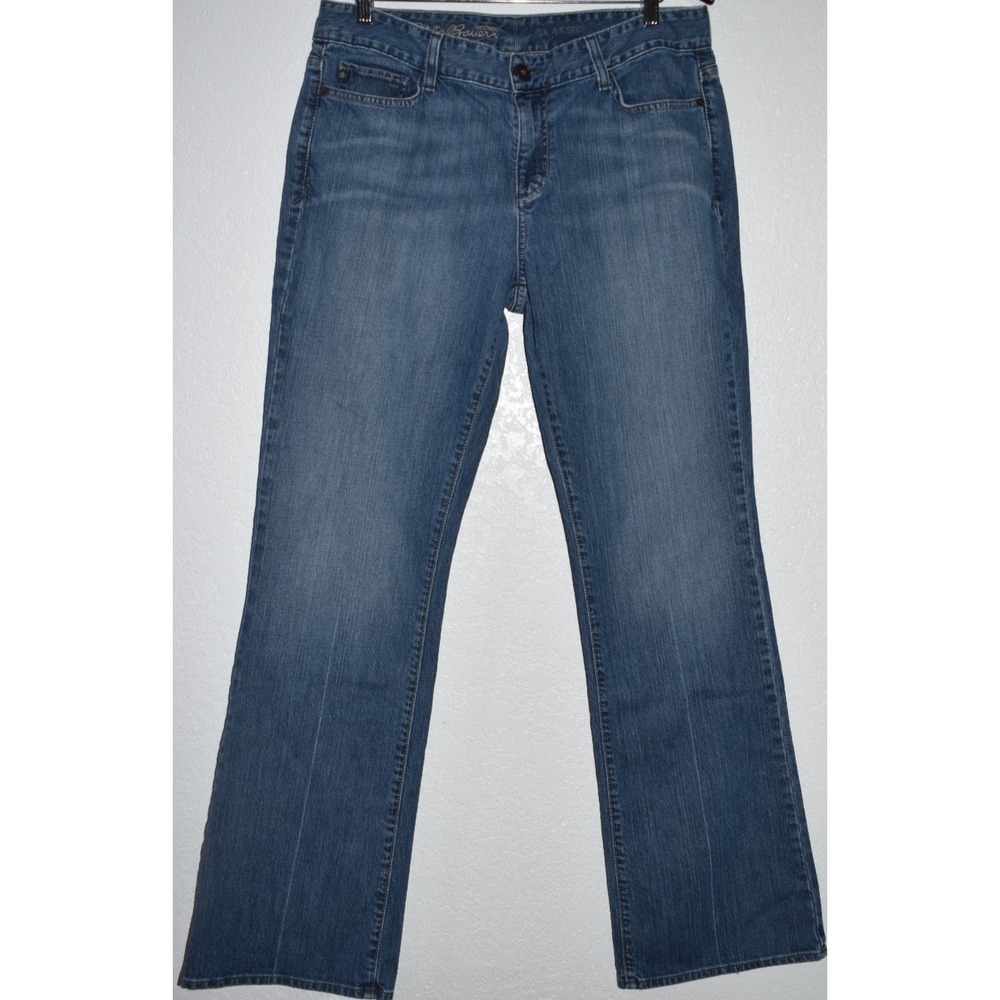 Eddie Bauer 14L Tall Denim Blue Jeans Classic Bootcut‎ 5-Pocket Stretch Cotton